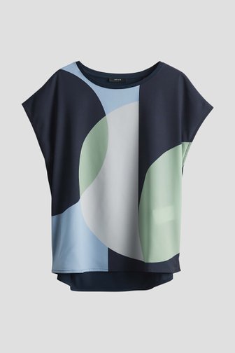 Donkerblauw T-shirt met print van Opus voor Dames