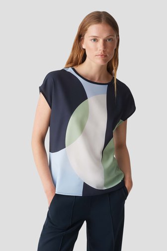 Donkerblauw T-shirt met print van Opus voor Dames