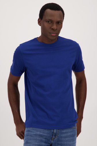 Donkerblauw T-shirt met ronde hals  van Ravøtt voor Heren
