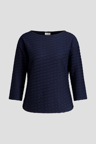 Productfoto 1 van Donkerblauw T-shirt met structuur door Barbara Lebek voor Dames