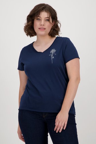 Donkerblauw T-shirt van Only Carmakoma voor Dames