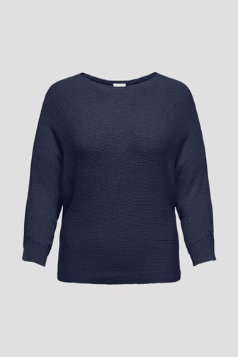 Donkerblauw truitje met 3/4 mouwen van Only Carmakoma voor Dames