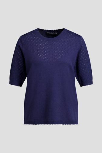 Productfoto 1 van Donkerblauw truitje met gebreid motief door Signature voor Dames