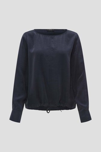 Donkerblauwe blouse met koord in zoom van Opus voor Dames