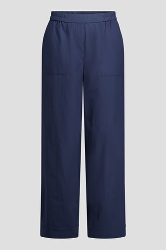 Voorkant van Donkerblauwe broek met elastische tailleband door Libelle voor Dames