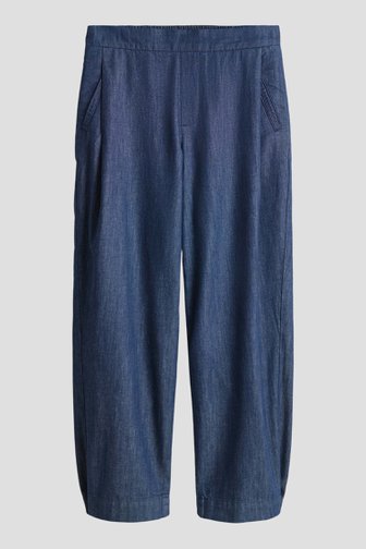 Voorkant van Donkerblauwe broek met jeanslook door Opus voor Dames