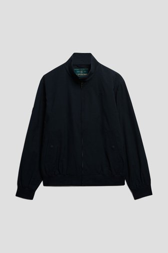 Voorkant van Donkerblauwe comfortabele jas door Superdry voor Heren