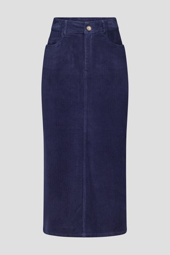 Voorkant van Donkerblauwe corduroy rok door Libelle voor Dames