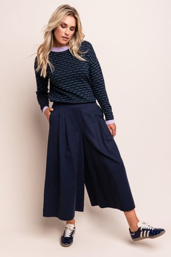 Extra foto 5 van Donkerblauwe culotte met elastische tailleband door Libelle voor Dames