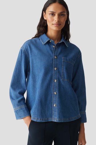 Donkerblauwe denim blouse van Opus voor Dames