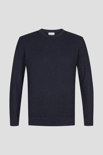 Michaelis Donkerblauwe gebreide trui met ronde hals