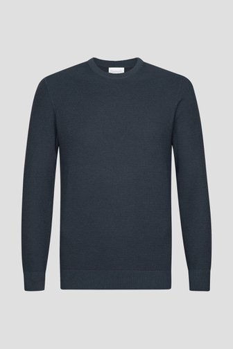 Productfoto 1 van Donkerblauwe gebreide trui met ronde hals door Michaelis voor Heren