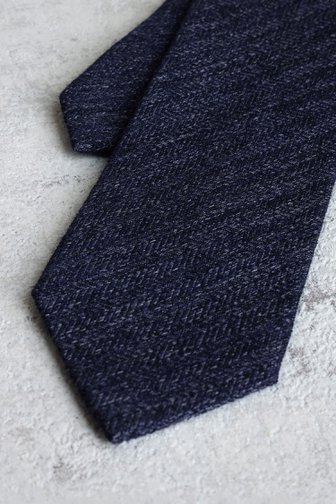 Productfoto 2 van Donkerblauwe gemêleerde das door Liberty Island voor Heren