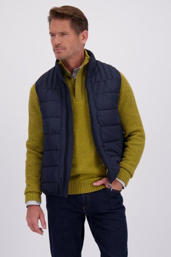 Voorkant van Donkerblauwe gewatteerde bodywarmer door Dansaert Blue voor Heren