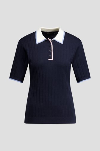 Voorkant van Donkerblauwe golfpolo met contrasterende biezen door Dansaert Golf Club voor Dames