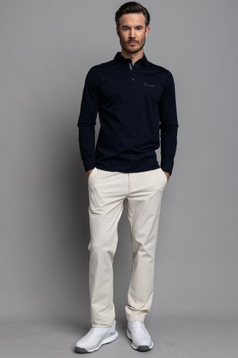 Voorkant van Donkerblauwe golfpolo met lange mouwen door Dansaert Golf Club voor Heren