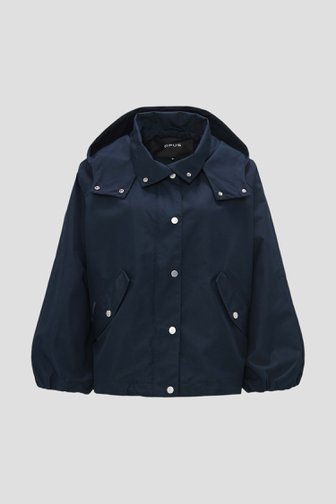 Donkerblauwe jas met kap van Opus voor Dames