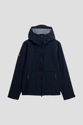 Voorkant van Donkerblauwe jas met kap door Superdry voor Heren