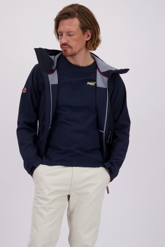 Voorkant van Donkerblauwe jas met kap door Superdry voor Heren