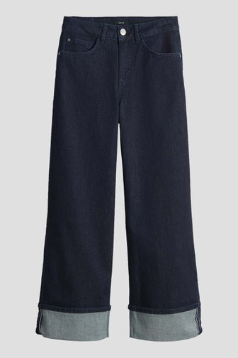 Voorkant van Donkerblauwe jeans met omslag - 7/8 lengte  door Opus voor Dames