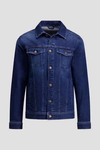 Voorkant van Donkerblauwe jeansvest door Liberty Island Denim voor Heren