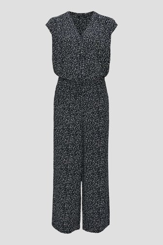 Voorkant van Donkerblauwe jumpsuit met witte print door Opus voor Dames