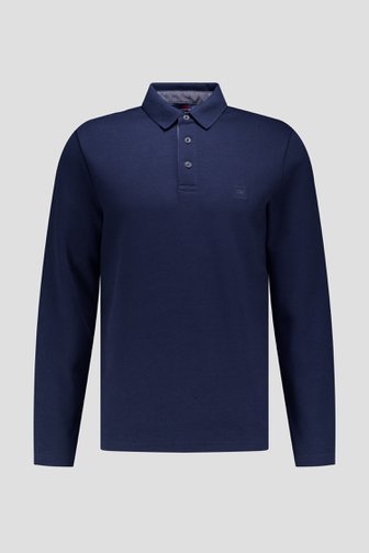 Productfoto 1 van Donkerblauwe polo met lange mouwen door Dansaert Blue voor Heren