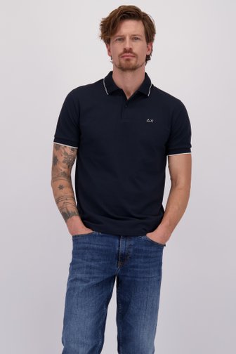 Voorkant van Donkerblauwe polo met lichtblauw accent door Sun68 voor Heren