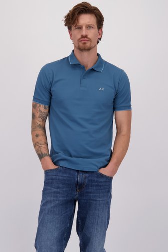 Voorkant van Donkerblauwe polo met lichtblauw accent door Sun68 voor Heren