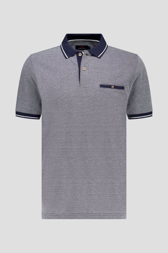 Donkerblauwe polo met streep in de kraag van Dansaert Blue voor Heren