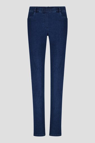 Voorkant van Donkerblauwe stretchbroek met denim look door Claude Arielle voor Dames
