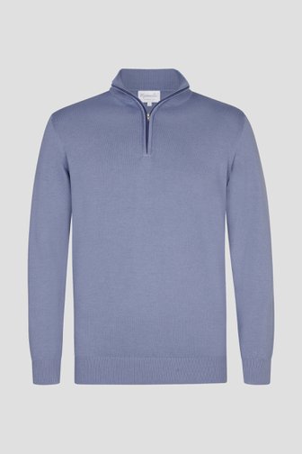 Michaelis Donkerblauwe trui met korte rits