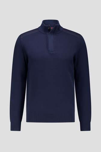 Voorkant van Donkerblauwe trui met ritskraag door Dansaert Blue voor Heren