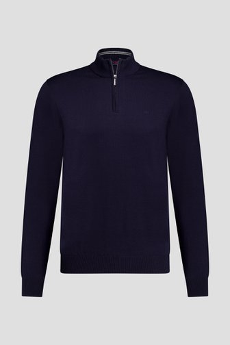 Voorkant van Donkerblauwe trui met ritskraag door Dansaert Blue voor Heren