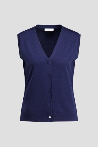 Productfoto 1 van Donkerblauwe wollen mouwloze cardigan door Liberty Island voor Dames