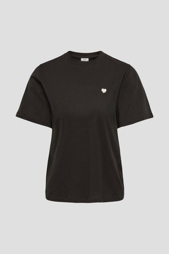 Productfoto 1 van Donkerbruin T-shirt met hartje door JDY voor Dames