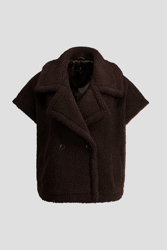 Voorkant van Donkerbruin teddyjasje met korte mouwen door AC by Annelien Coorevits voor Dames
