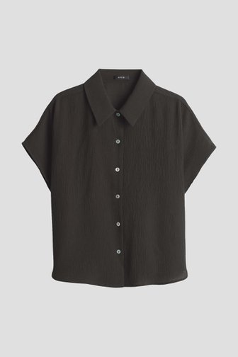 Voorkant van Donkerbruine blouse met structuur door Opus voor Dames