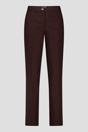 Voorkant van Donkerbruine broek met tapered fit door More & More voor Dames