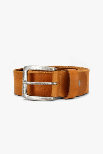 Donkerbruine lederen riem met gesp van ONLY & SONS voor Heren