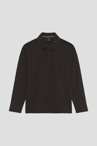 Productfoto 1 van Donkerbruine polo met streepmotief door Matinique voor Heren