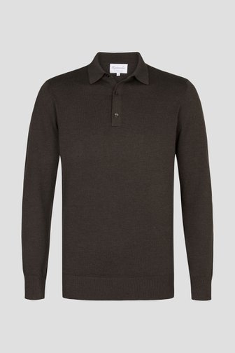 Michaelis Donkerbruine trui met kraagje