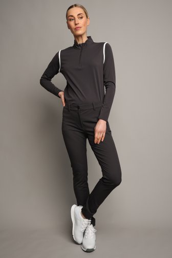Voorkant van Donkergrijze golfbroek met elastische tailleband door Dansaert Golf Club voor Dames