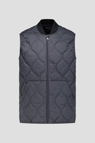 Voorkant van Donkergrijze licht gewatteerde bodywarmer door Bluefields voor Heren