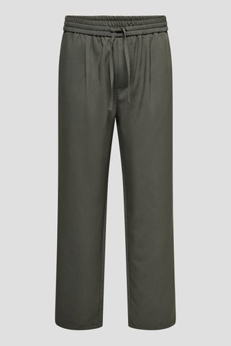 Productfoto 1 van Donkergrijze loosefit broek met elastische taille door Only & Sons voor Heren
