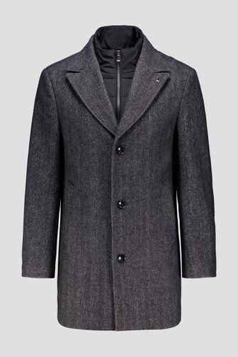 Voorkant van Donkergrijze mantel in tweed door Dansaert Black voor Heren