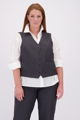 Voorkant van Donkergrijze mouwloze blazer door ONLY Carmakoma voor Dames