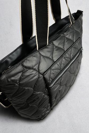 Voorkant van Donkergrijze schoudertas met doorgestikt motief door Liberty Island voor Dames