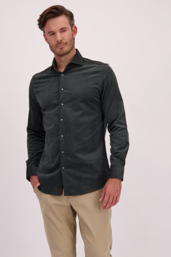 Voorkant van Donkergroen corduroy hemd - Regular fit door Upper East voor Heren