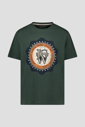 Donkergroen T-shirt met opdruk van Jefferson voor Heren